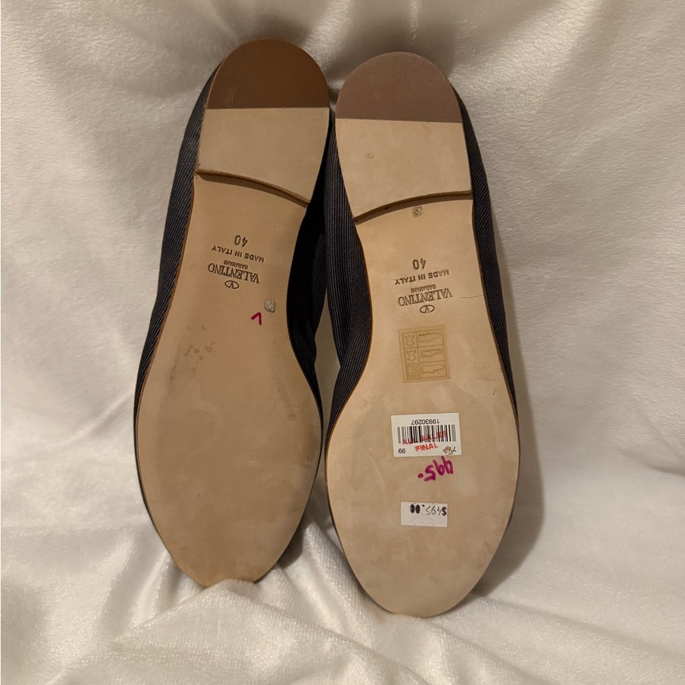 Authentic Valentino Denim Rosette Flats - Picture 4 of 4
